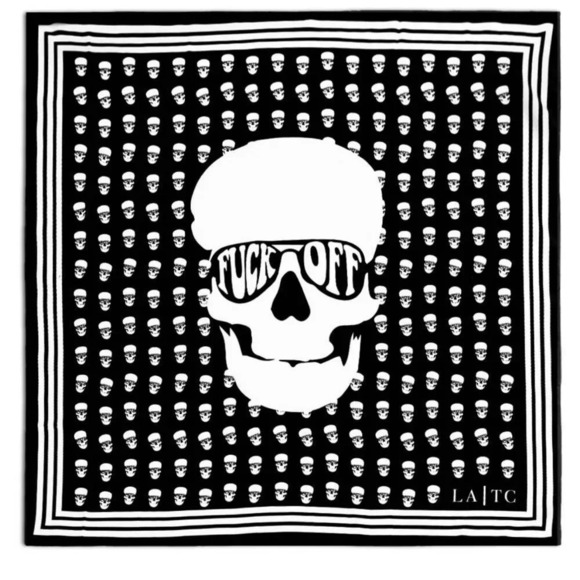 Accessories - NWT 100% satin skulls f-off scarf 💀